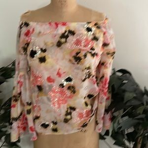 INC Off shoulder sick when sheer blouse… Beautiful!